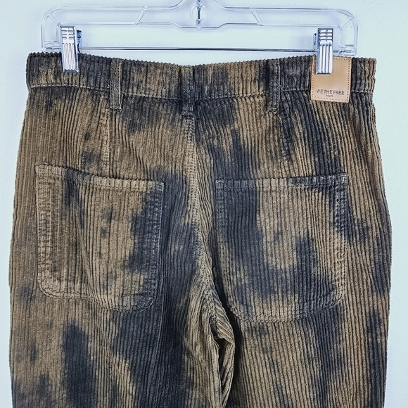WE THE FREE Reese Pitched Straight Leg Corduroy Tie Dye Brown Tan Pants in Chava - Picture 10 of 13